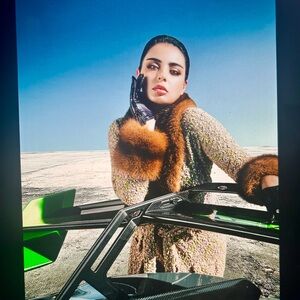 Vintage Sable Fur Trimmed Coat with Detail Adolfo